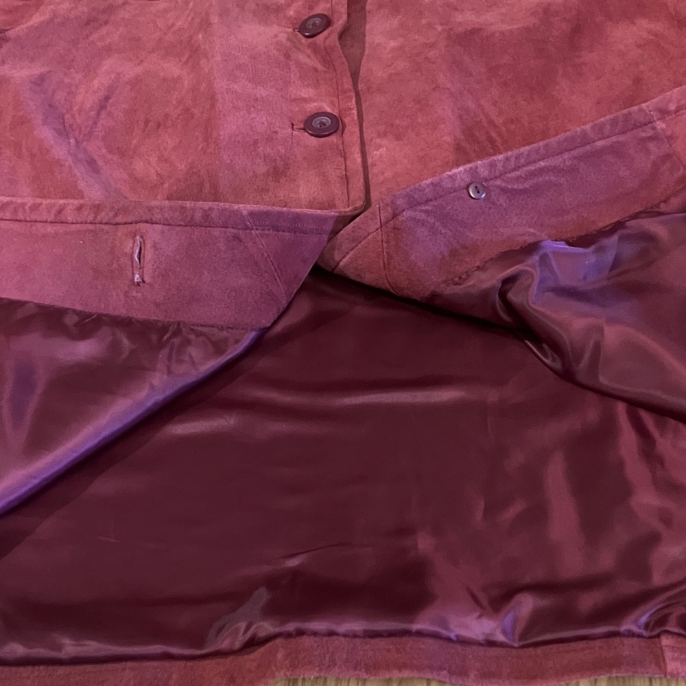 Jaclyn Smith Womens Sz X (stands for XL) Burgundy Red Genuine Leather Jacket - Picture 6 of 10